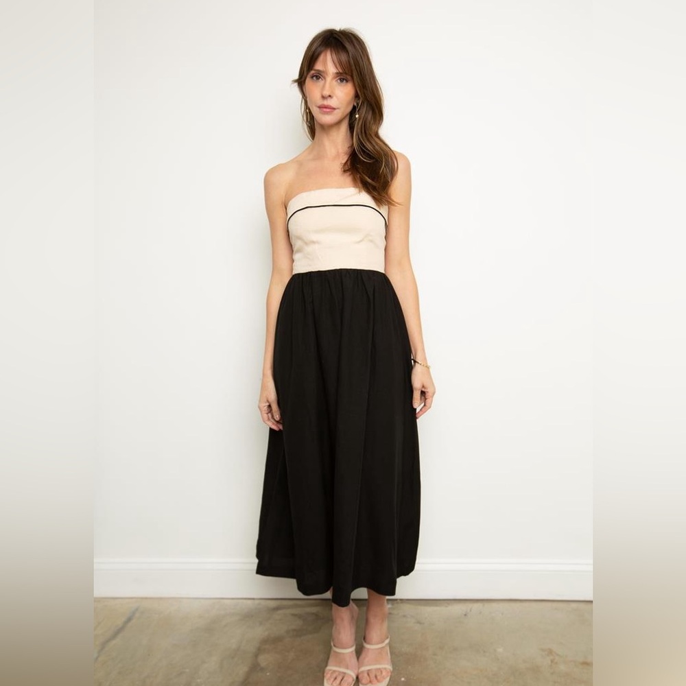 South Moon Under- GEORGIE Strapless Contrast Midi Dress